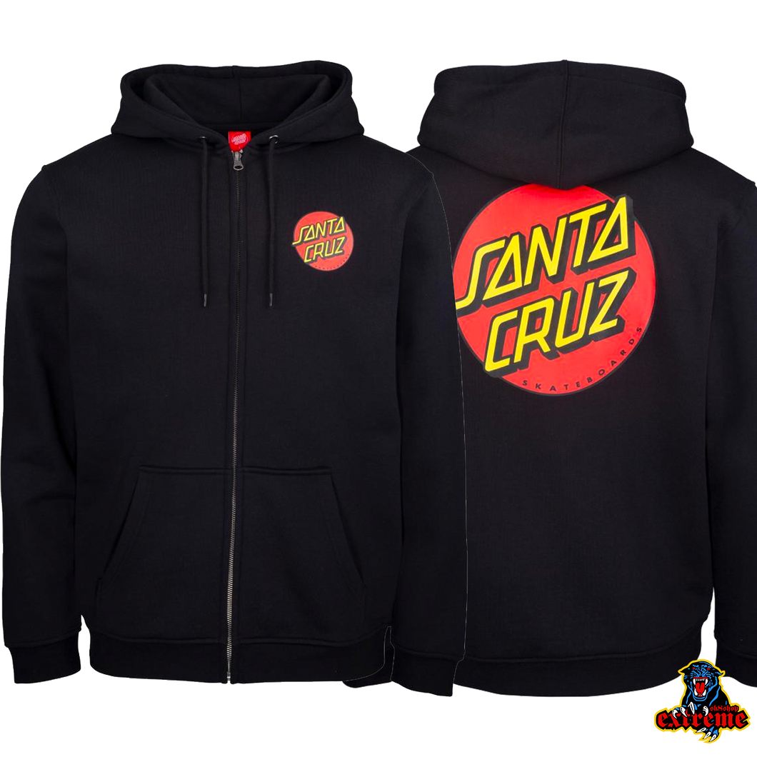 SANTA CRUZ HOOD ZIP Classic Dot Black