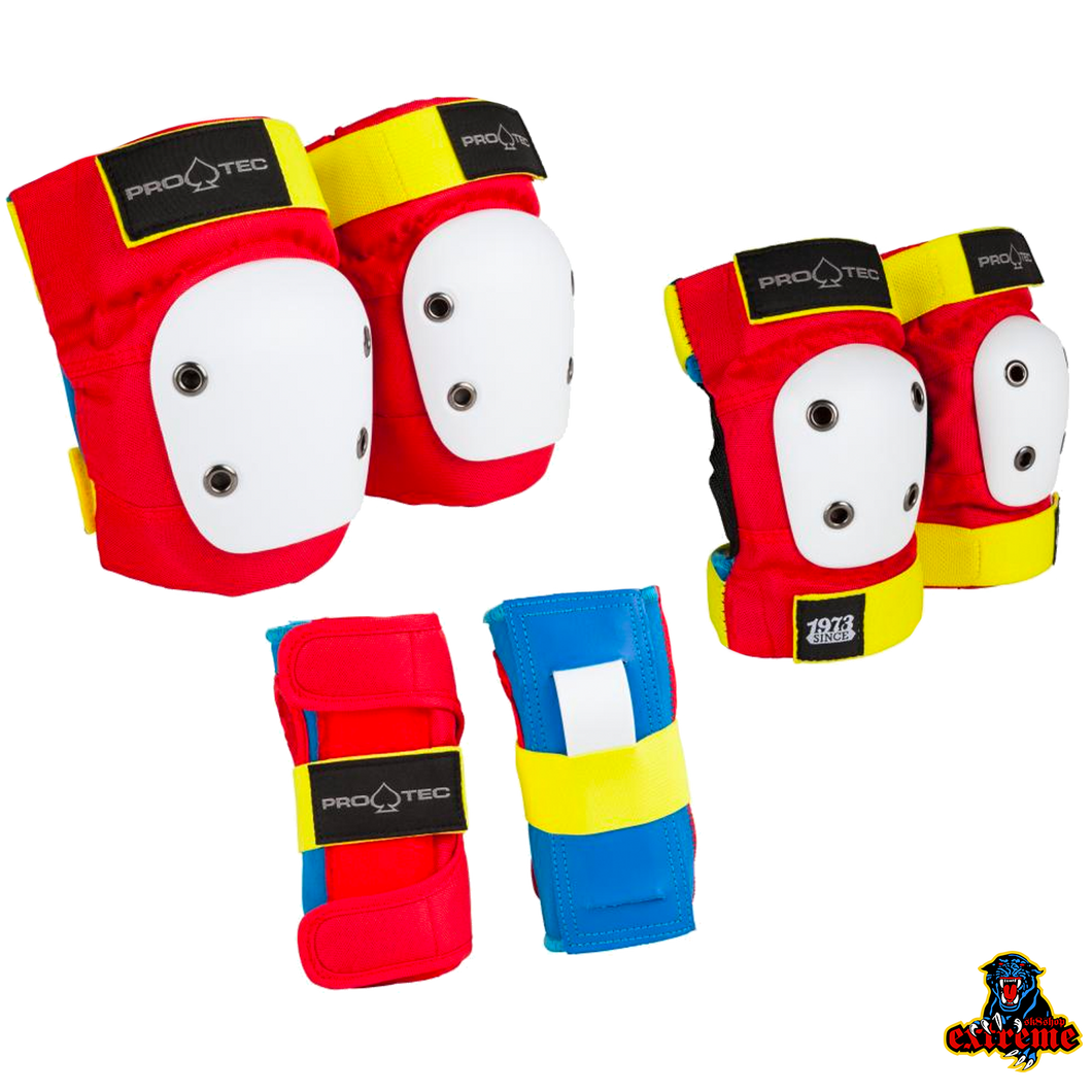PRO-TEC STREET GEAR JUNIOR PACK Retro Red/ Blue/ White/ Yellow