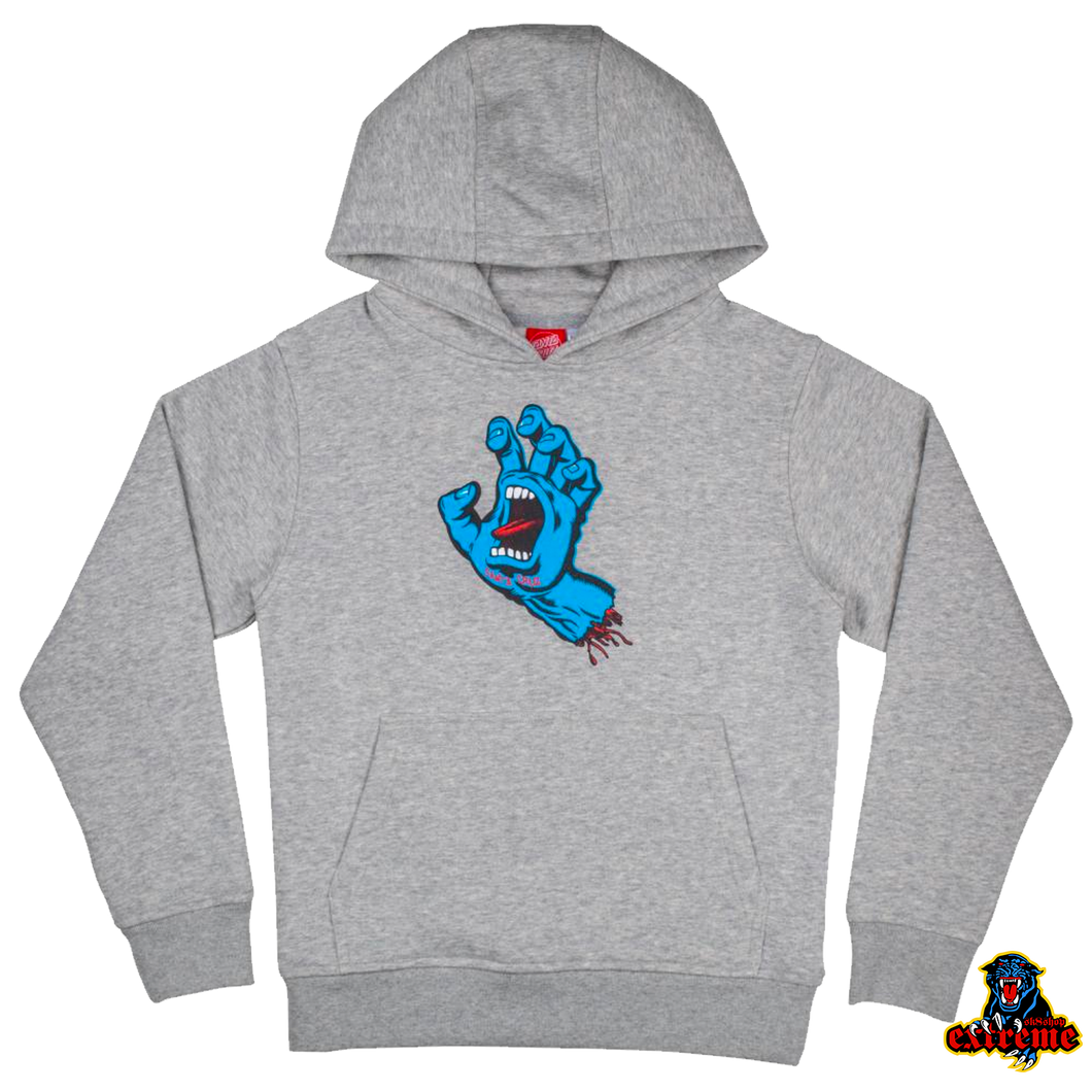 SANTA CRUZ HOOD YOUTH Screaming Hand Heather Grey