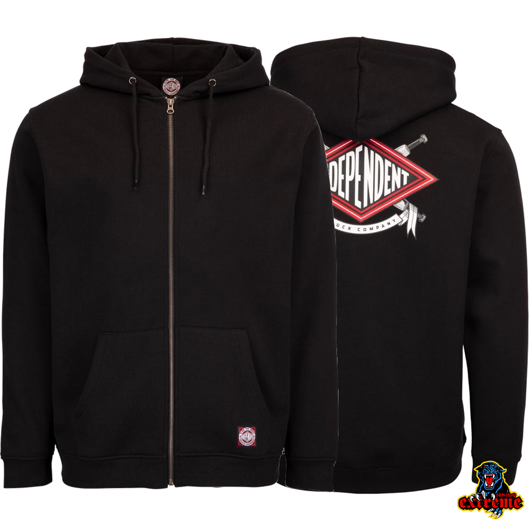 INDEPENDENT ZIPHOODIE Turn & Burn Black