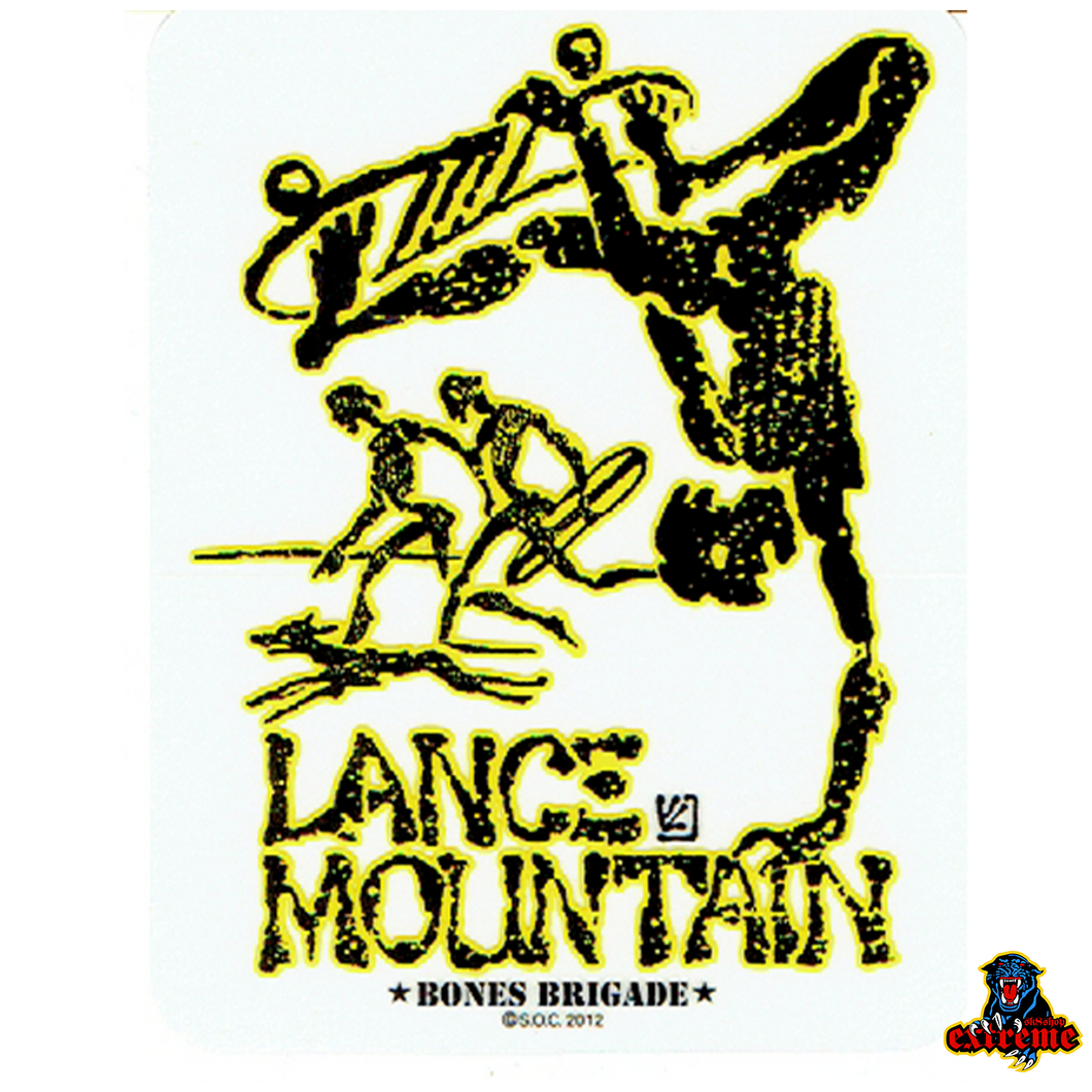 POWELL PERALTA Bones Brigade Lance Mountain Sticker Yellow