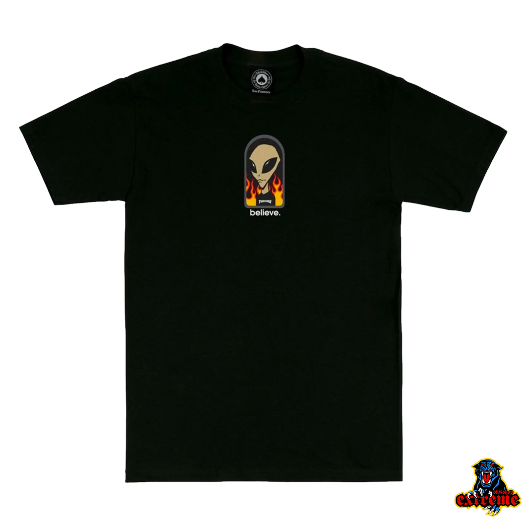 THRASHER X AWS T-SHIRT  Believe Black