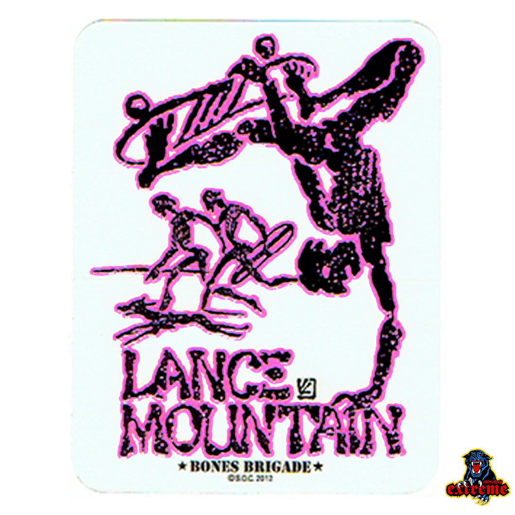 POWELL PERALTA Bones Brigade Lance Mountain Sticker Pink