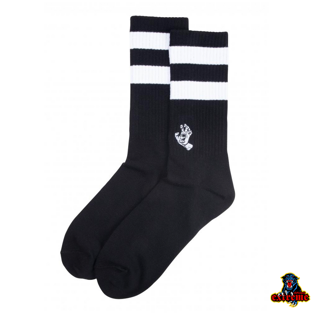 SANTA CRUZ Sock Mini Mono Hand Stripe Black