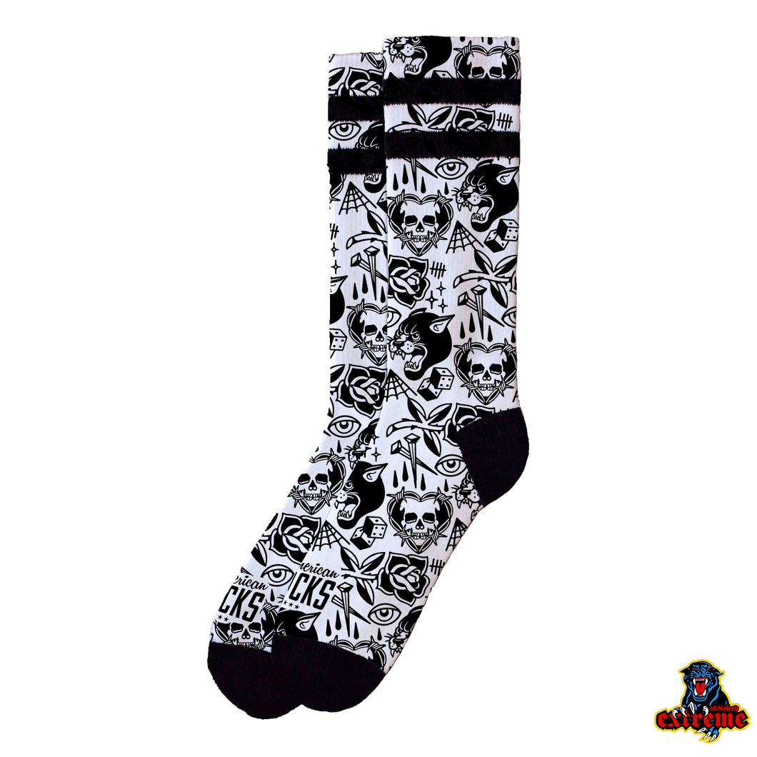 AMERICAN SOCKS Tooth n Nail White L/XL