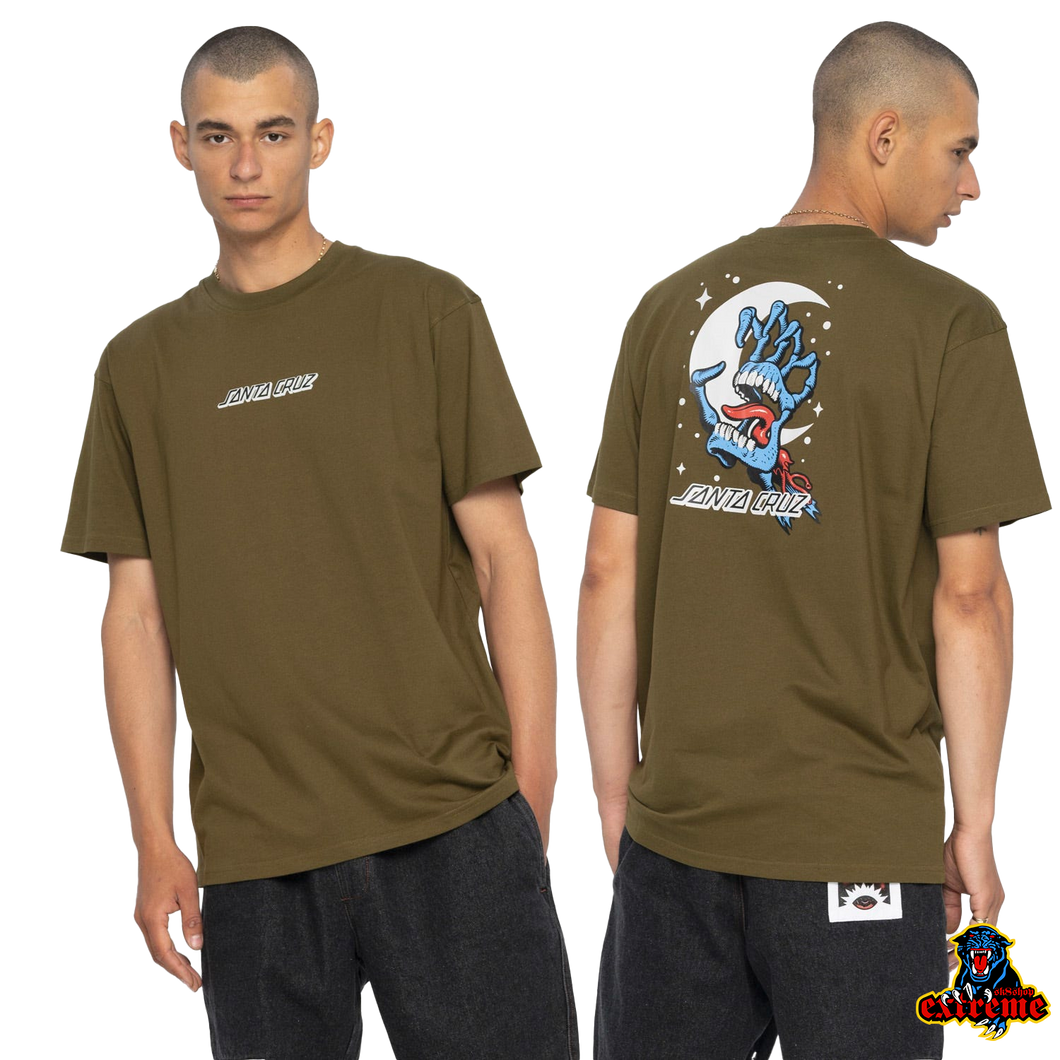 SANTA CRUZ T-Shirt Cosmic Bone Hand Uniform Green