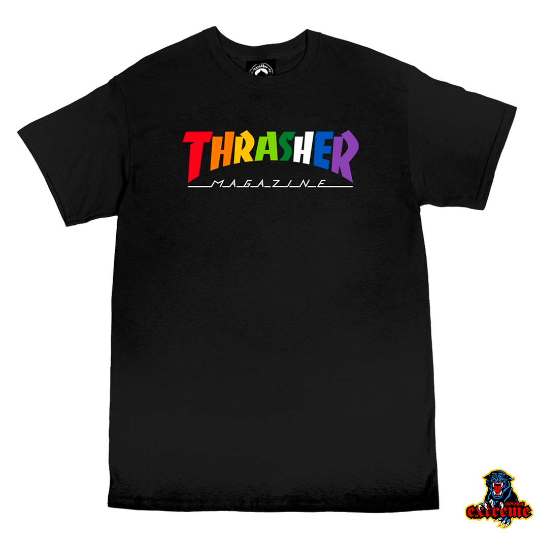 THRASHER T-shirt Rainbow Mag Black