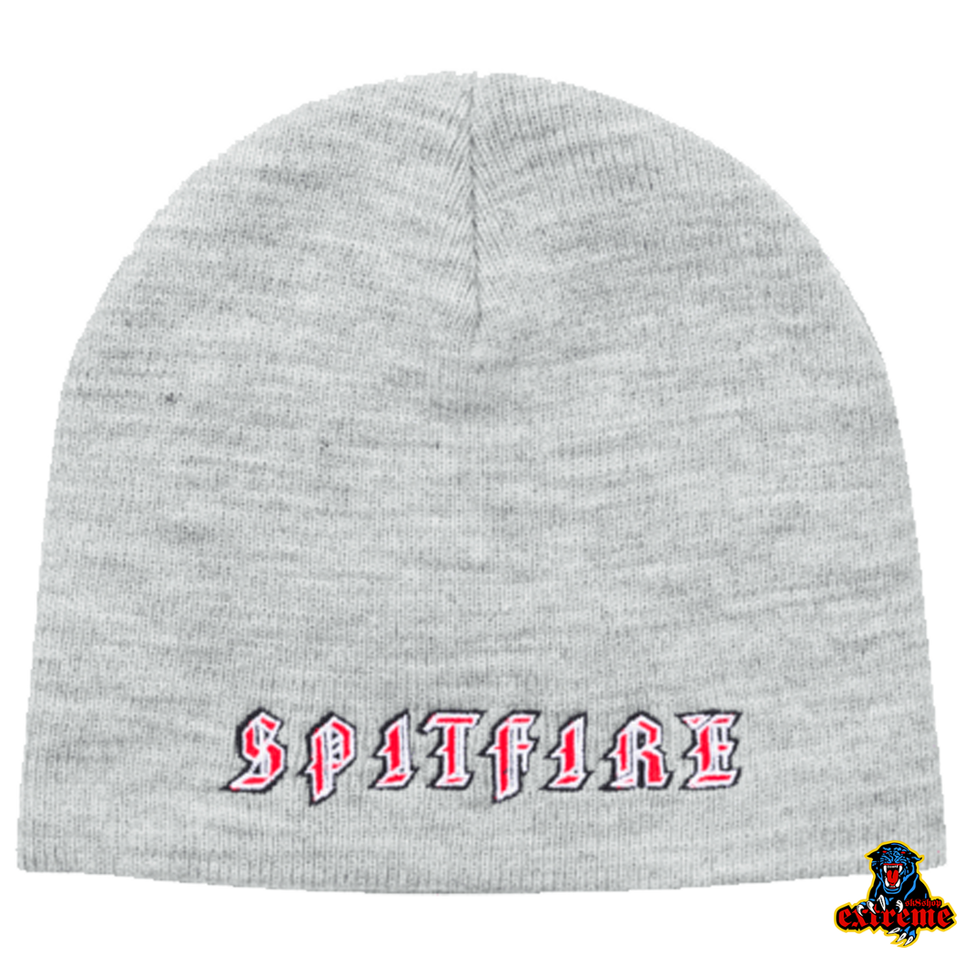 SPITFIRE BEANIE Skully Heather/ Red/ White