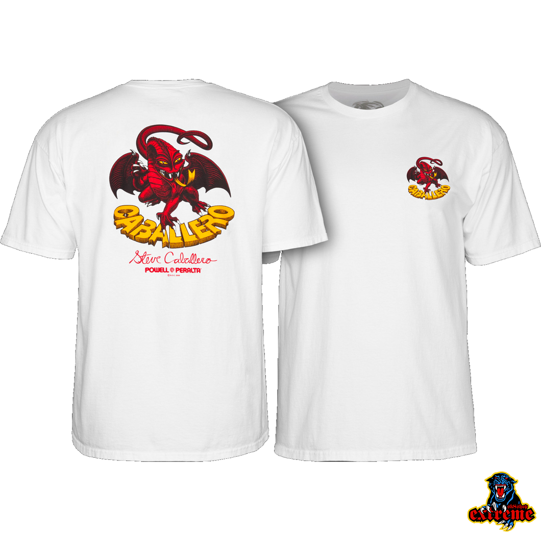 POWELL PERALTA T-SHIRT CAB DRAGON II White